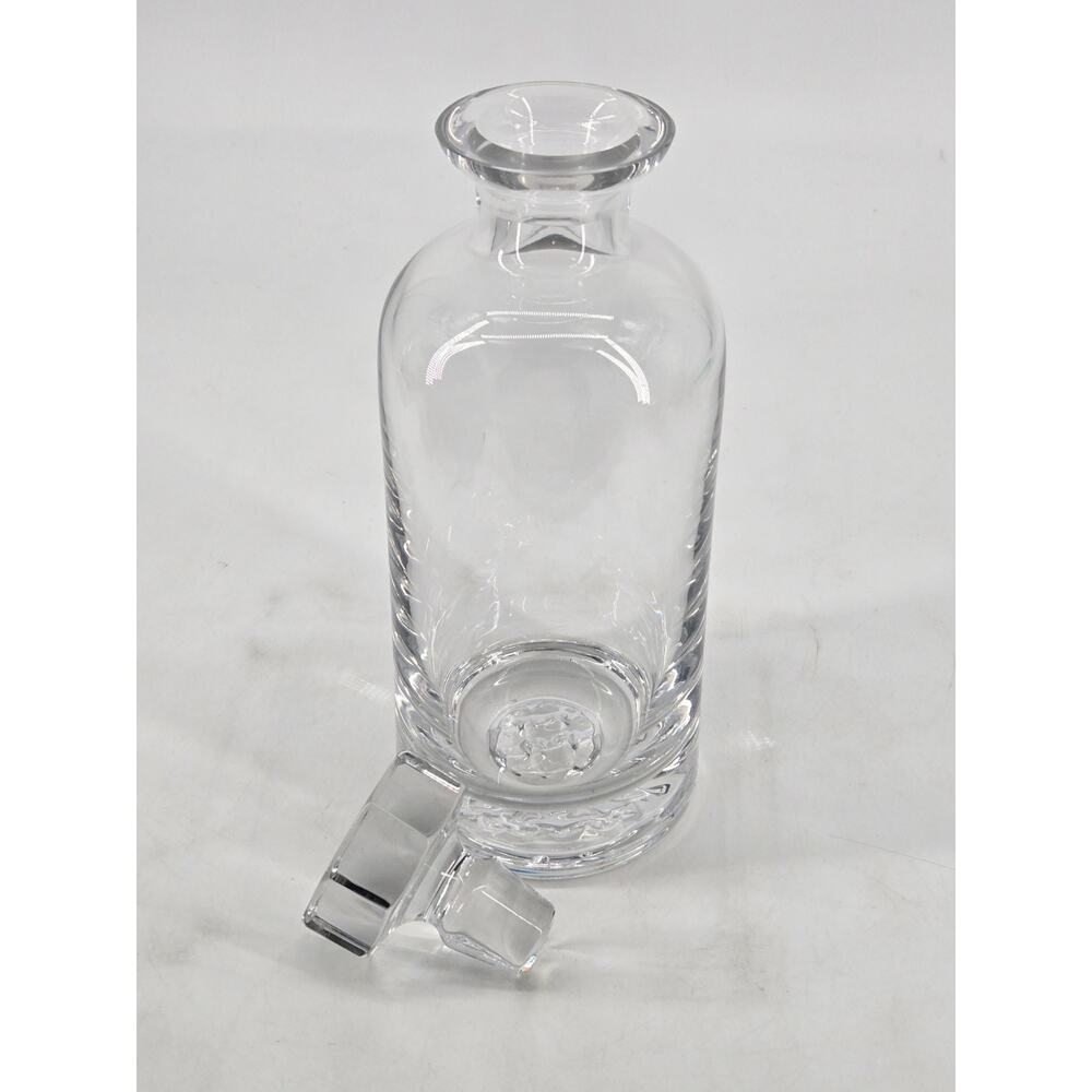 Vintage Ceskci Bohemian Clear Lead Crystal Minimalist Clean Lines Decanter - Picture 4 of 9